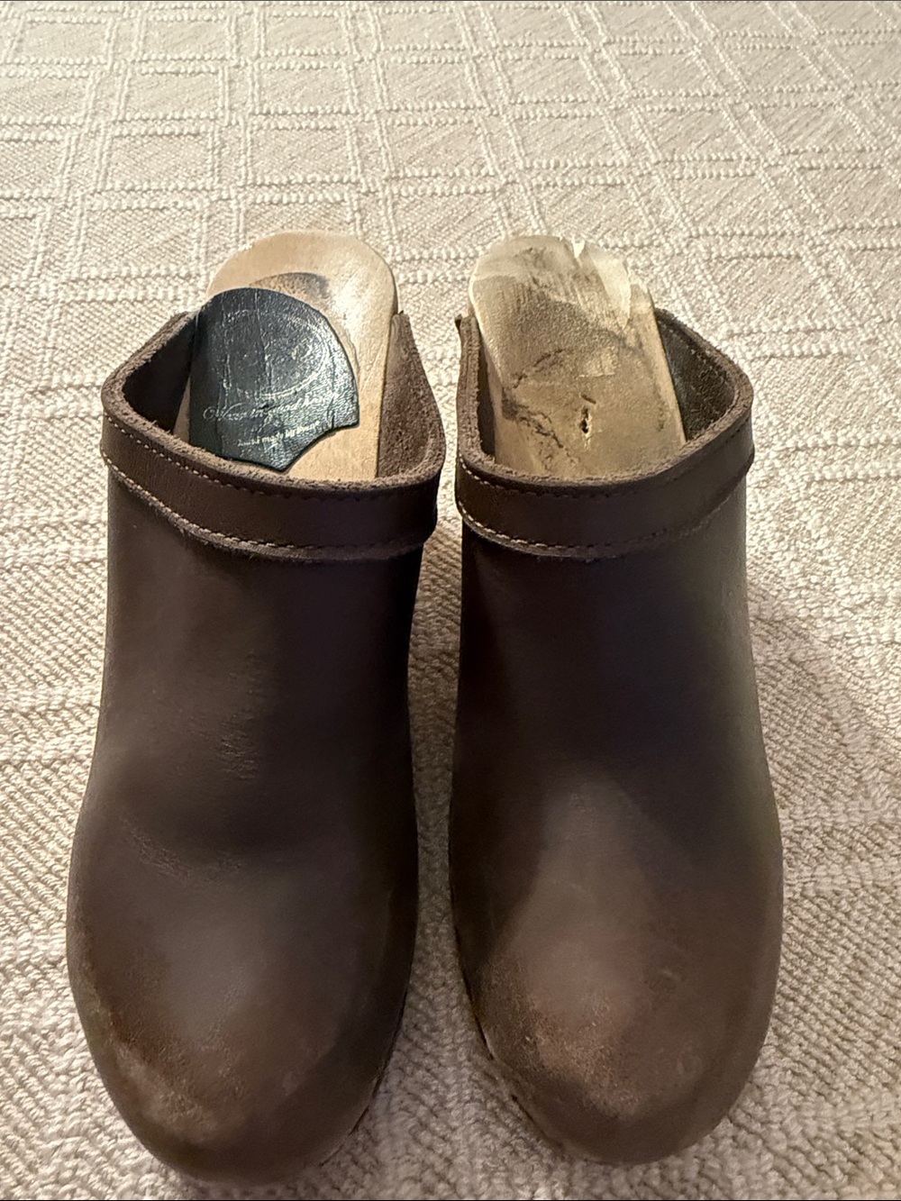 Women’s No. 6 Brown Leather Slip-On Clogs- Size 40